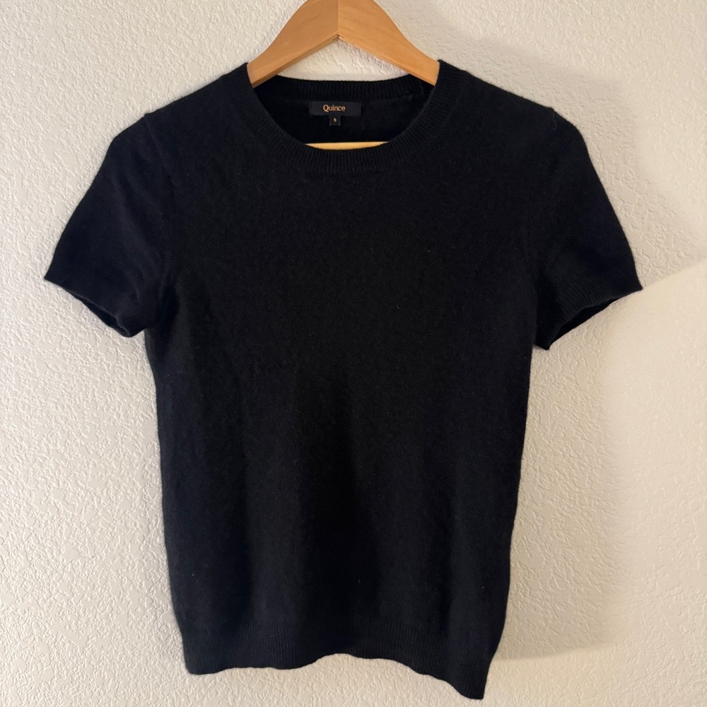 Quince Black Cashmere Sweater Tee
